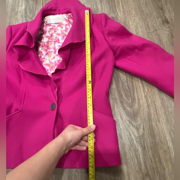 Valentino Fuschia Wool Blazer with Ruffle Lapel - Picture 6 of 13